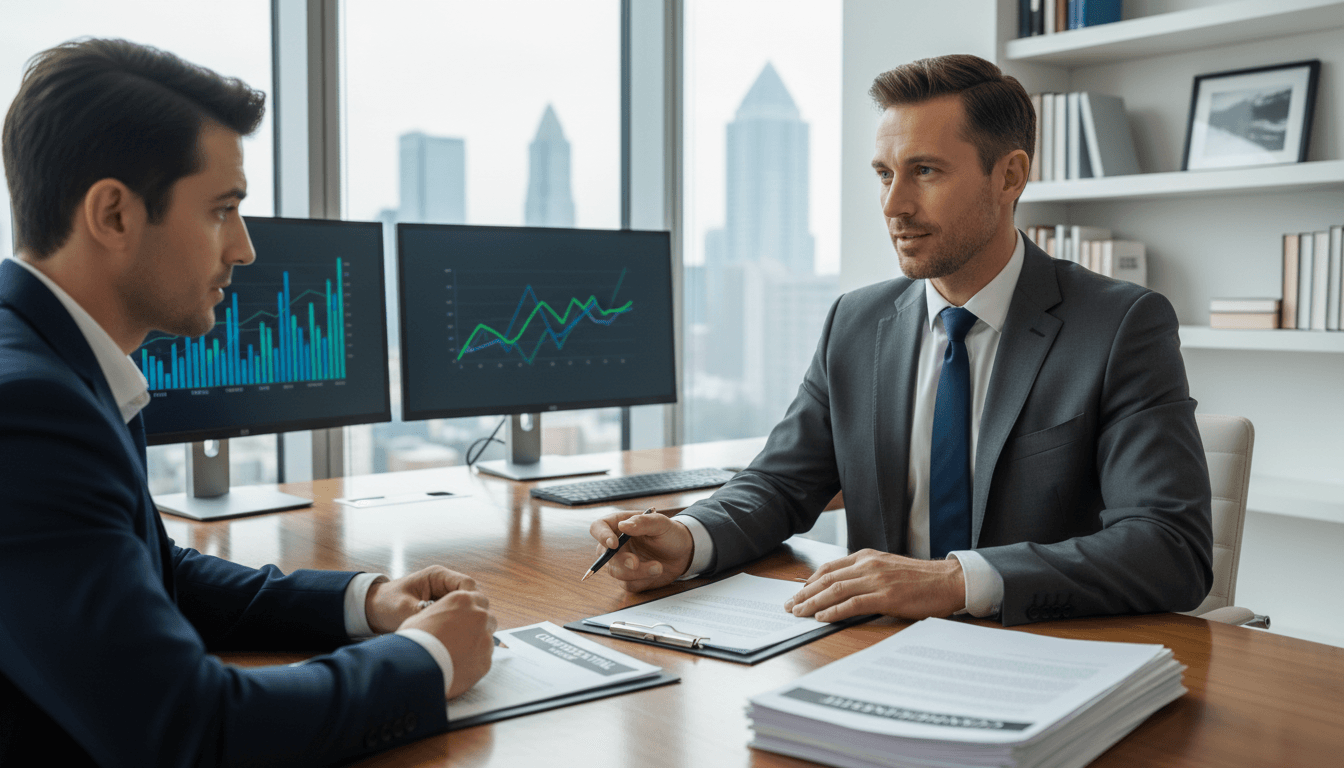 Abogado profesional en consulta con cliente